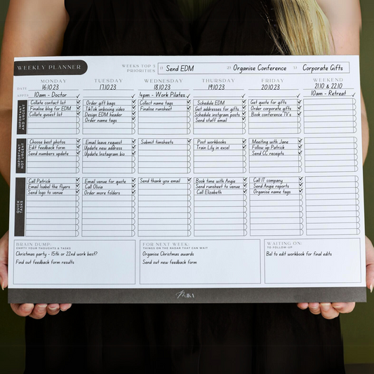 A3 Weekly Desk Planner - Priority Planner