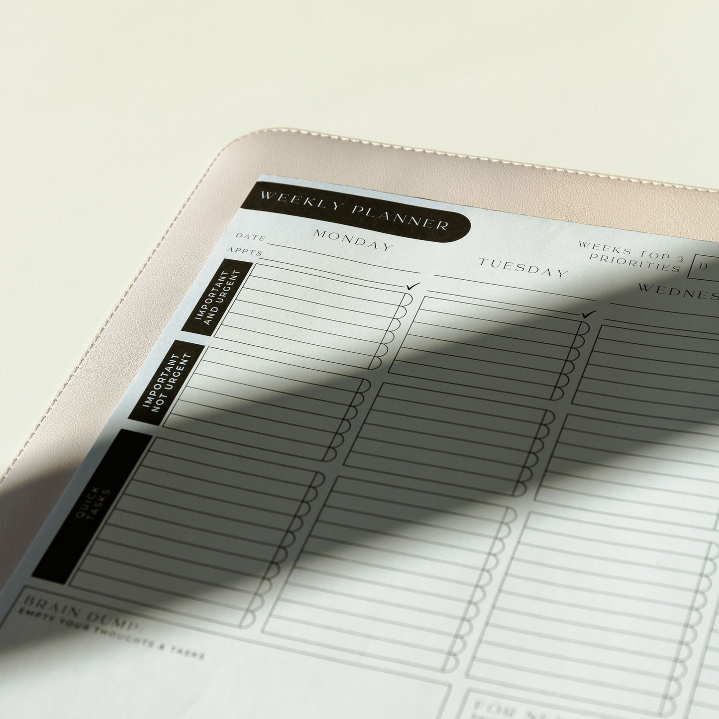 A3 Weekly Desk Planner - Priority Planner