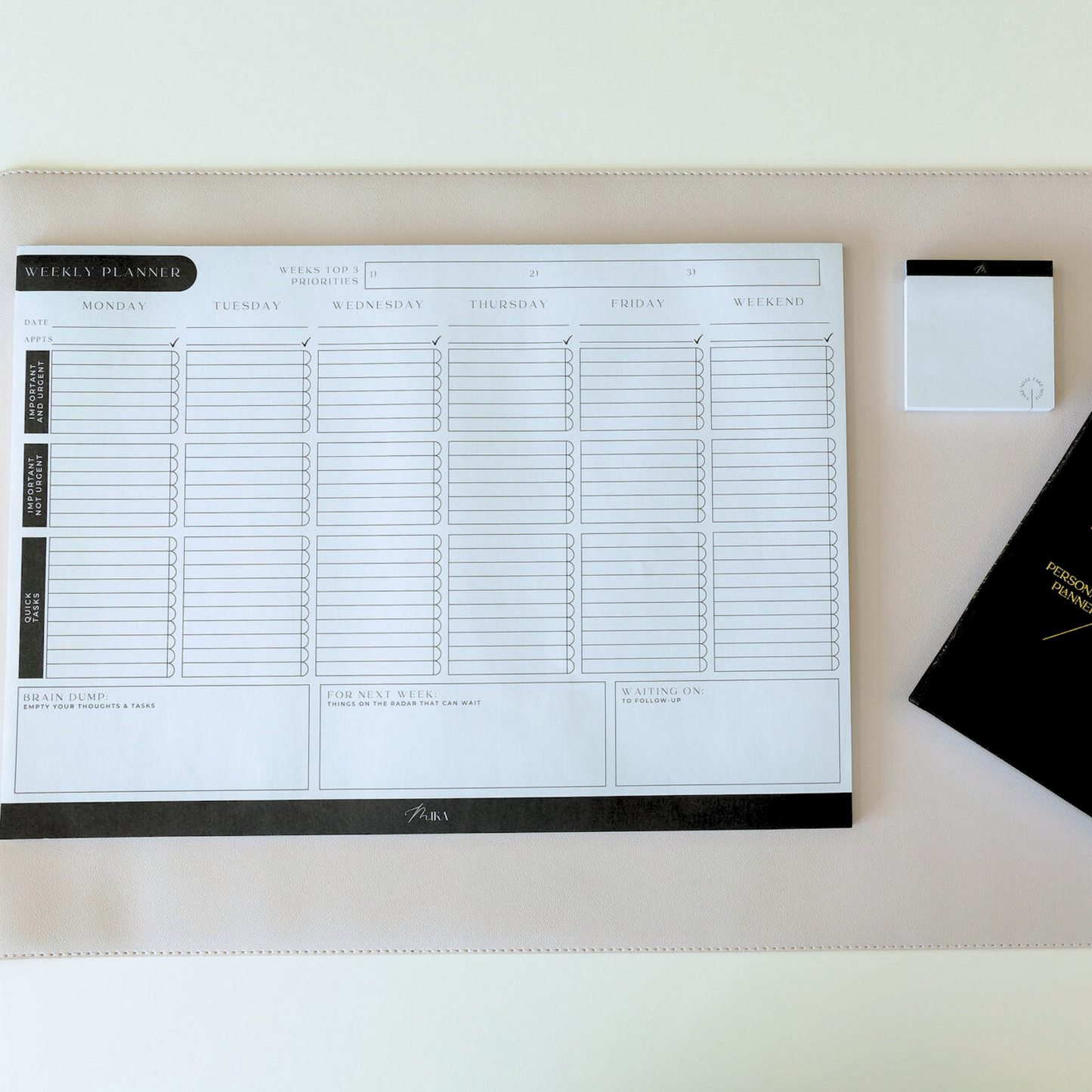 A3 Weekly Desk Planner - Priority Planner
