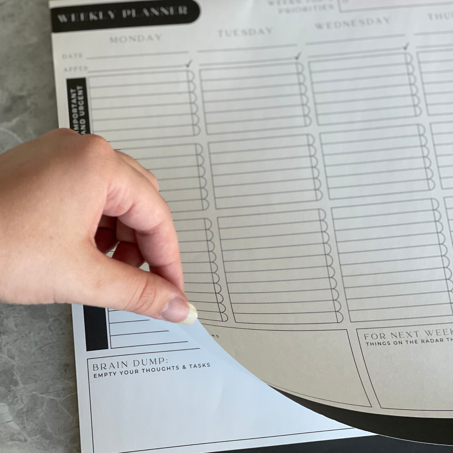 A3 Weekly Desk Planner - Priority Planner