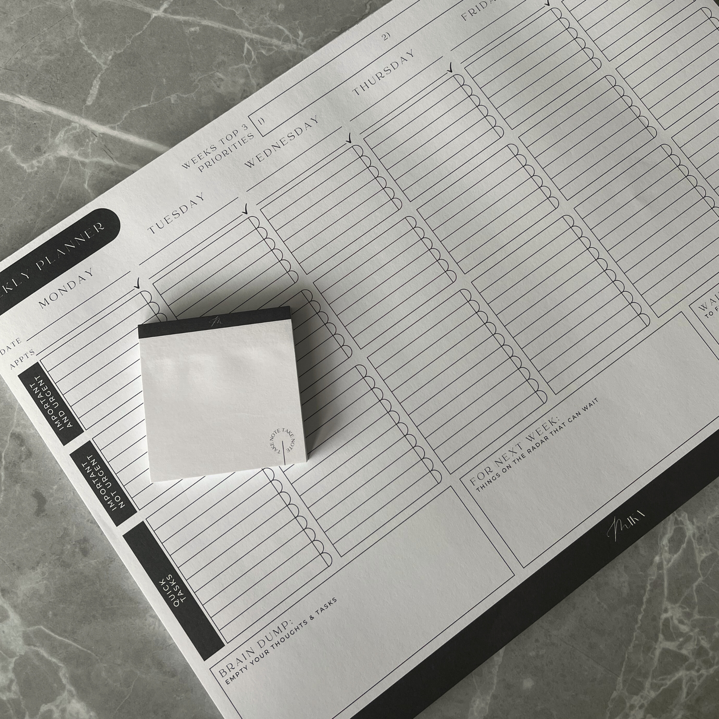 A3 Weekly Desk Planner - Priority Planner
