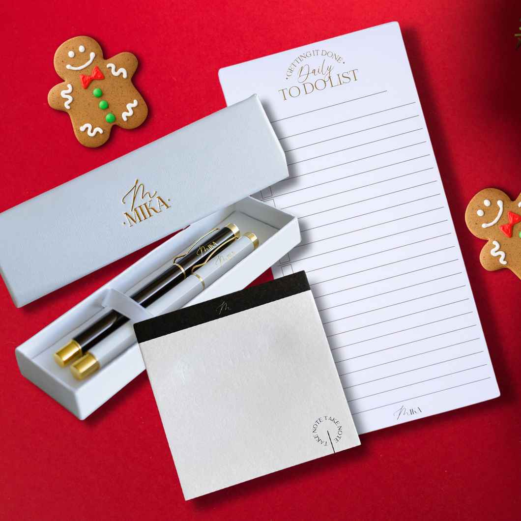 Stocking Filler Bundle - Sticky Notes, Luxe Pen Set and To Do List